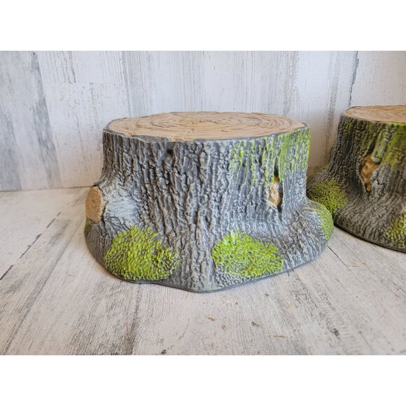 Platform tree stump moss woods plastic set home decor - Picture 2 of 9